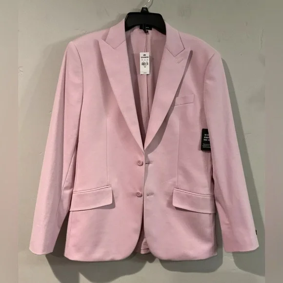 EXPRESS PINK MENS COTTON BLEND SLIM SUIT JACKET STRETCH NWT